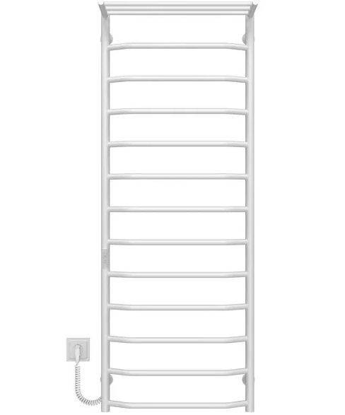 Електрична сушарка для рушників Deffi Трапеція з полицею П13 500х1400 ліве підключення WD03 білий C.TP.140.50.13.E.W.L.3