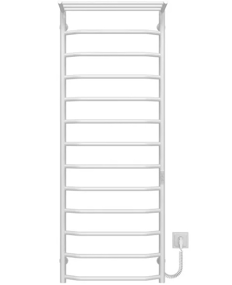 Электрический полотенцесушитель Deffi Трапеция с полкой П13 500х1400 правое подключение WD03 белый C.TP.140.50.13.E.W.R.3