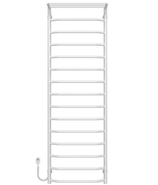 Електричний сушарка для рушників Deffi Трапеція з полицею П15 500х1600 ліве підключення білий C.TP.160.50.15.E.W.L.5