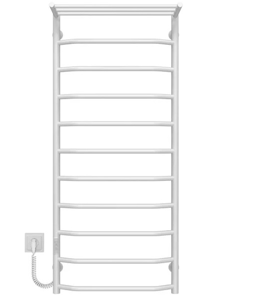 Електрична сушарка для рушників Deffi Трапеція з полицею П11 500х1200 ліве підключення WD03 білий C.TP.120.50.11.E.W.L.3