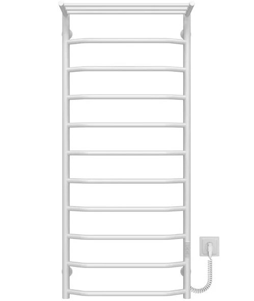 Электрический полотенцесушитель Deffi Трапеция с полкой П11 500х1200 правое подключение WD03 белый C.TP.120.50.11.E.W.R.3