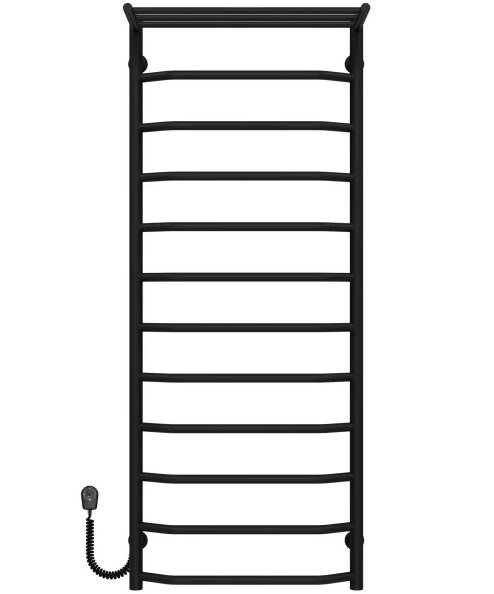 Электрический полотенцесушитель Deffi Трапеция с полкой П12 500х1300 левое подключение черный C.TP.130.50.12.E.B.L.5