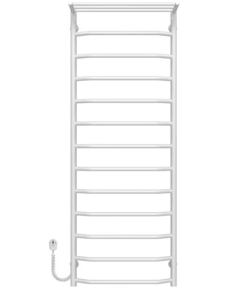 Електричний сушарка для рушників Deffi Трапеція з полицею П13 500х1400 ліве підключення білий C.TP.140.50.13.E.W.L.5