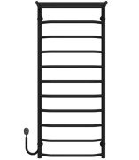 Електрична сушарка для рушників Deffi Трапеція з полицею П11 500х1200 ліве підключення чорний C.TP.120.50.11.E.B.L.5