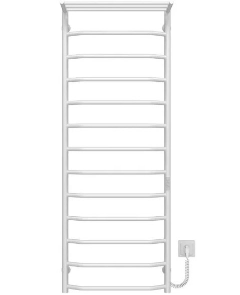 Электрический полотенцесушитель Deffi Трапеция с полкой П13 500х1400 правое подключение WD03 белый C.TP.140.50.13.E.W.R.3