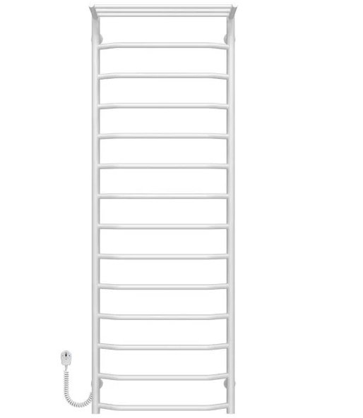 Електричний сушарка для рушників Deffi Трапеція з полицею П15 500х1500 ліве підключення білий C.TP.150.50.15.E.W.L.5