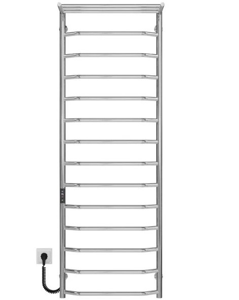 Электрический полотенцесушитель Deffi Трапеция с полкой П15 500х1500 левое подключение JD03 хром C.TP.150.50.15.E.C.L.1