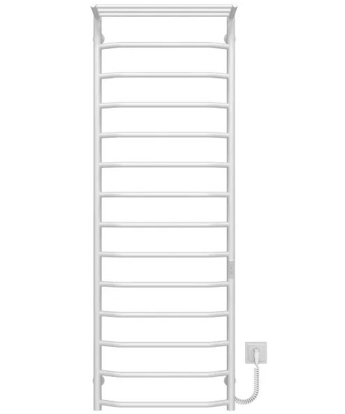 Електрична сушарка для рушників Deffi Трапеція з полицею П15 500х1500 праве підключення WD03 білий C.TP.150.50.15.E.W.R.3