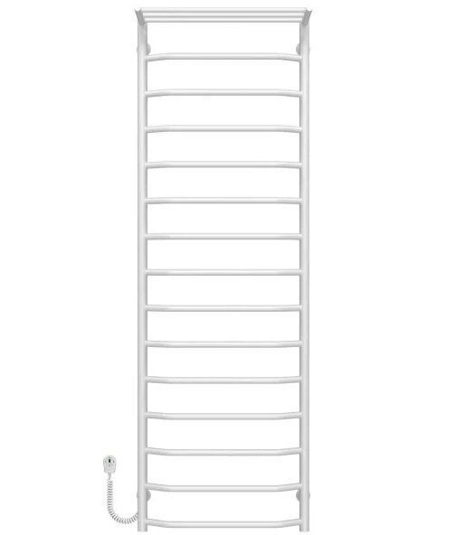 Электрический полотенцесушитель Deffi Трапеция с полкой П15 500х1600 левое подключение белый C.TP.160.50.15.E.W.L.5