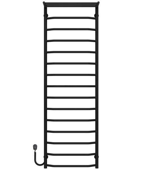 Електрична сушарка для рушників Deffi Трапеція з полицею П15 500х1600 ліве підключення чорний C.TP.160.50.15.E.B.L.5