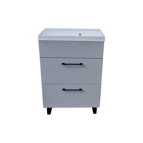 Тумба під раковину Vivia Велла Ш2 60х33 см комбінується з раковиною Idea 60 МДФ/ДСП сірий попіл А0054119