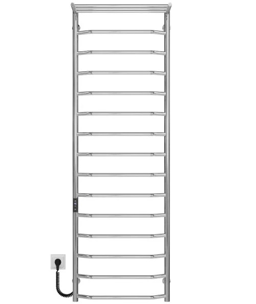 Електрична сушарка для рушників Deffi Трапеція з полицею П15 500х1600 ліве підключення JD03 хром C.TP.160.50.15.E.C.L.1