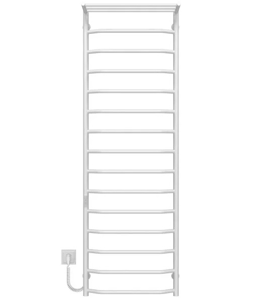 Електрична сушарка для рушників Deffi Трапеція з полицею П15 500х1600 ліве підключення WD03 білий C.TP.160.50.15.E.W.L.3