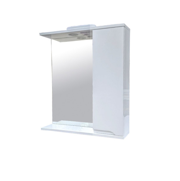 Шкафчик для ванной Vivia Соло 80 R с зеркалом 80х18 см правый с подсветкой МДФ/ДСП белый А0049071