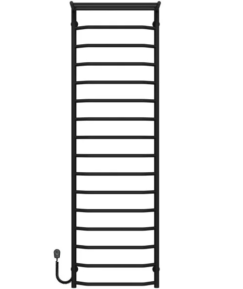 Электрический полотенцесушитель Deffi Трапеция с полкой П16 500х1700 левое подключение черный C.TP.170.50.16.E.B.L.5