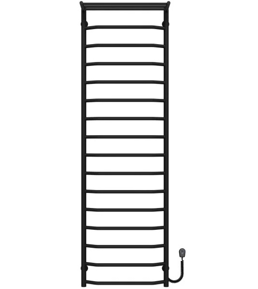 Електрична сушарка для рушників Deffi Трапеція з полицею П16 500х1700 праве підключення чорний C.TP.170.50.16.E.B.R.5