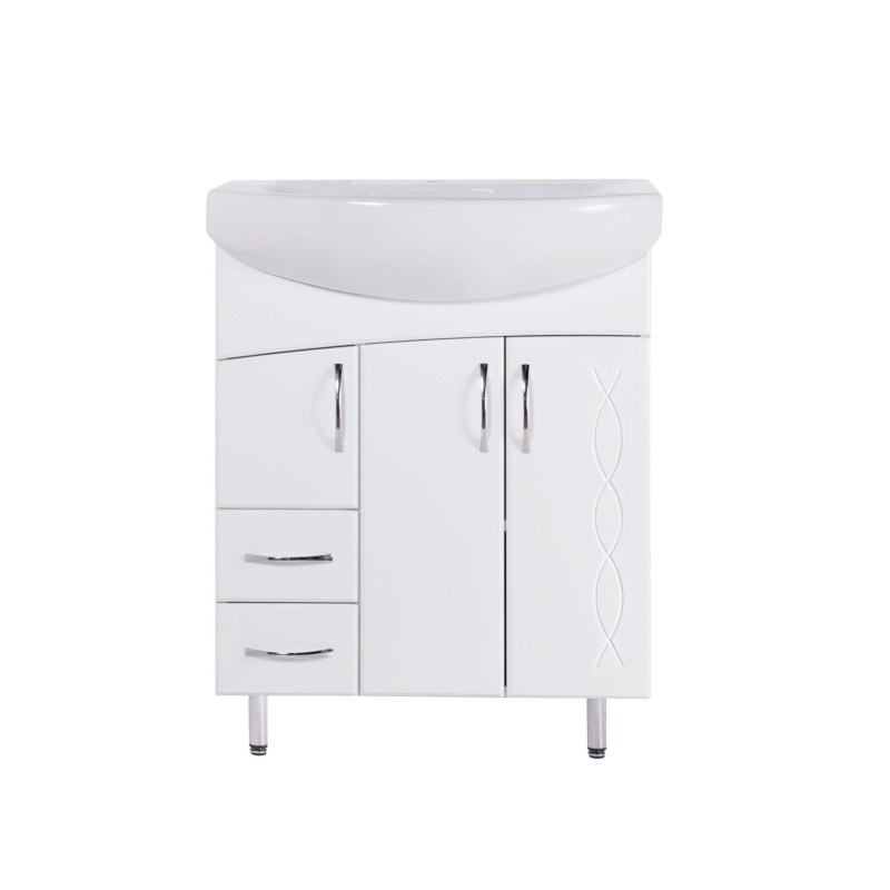 Тумба под раковину Vivia Юджин Д3Ш2 70х31 см комбинируется с раковиной Лотос 70 МДФ/ДСП белый А0020173