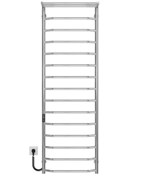 Электрический полотенцесушитель Deffi Трапеция с полкой П15 500х1600 левое подключение JD03 хром C.TP.160.50.15.E.C.L.1