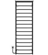 Електрична сушарка для рушників Deffi Трапеція з полицею П15 500х1600 ліве підключення JD03 чорний C.TP.160.50.15.E.B.L.1