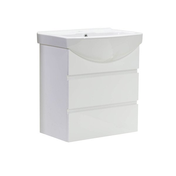 Тумба под раковину Vivia Соло Ш2 55х31 см комбинируется с раковиной Церсания 55 МДФ/ДСП белый А0050442