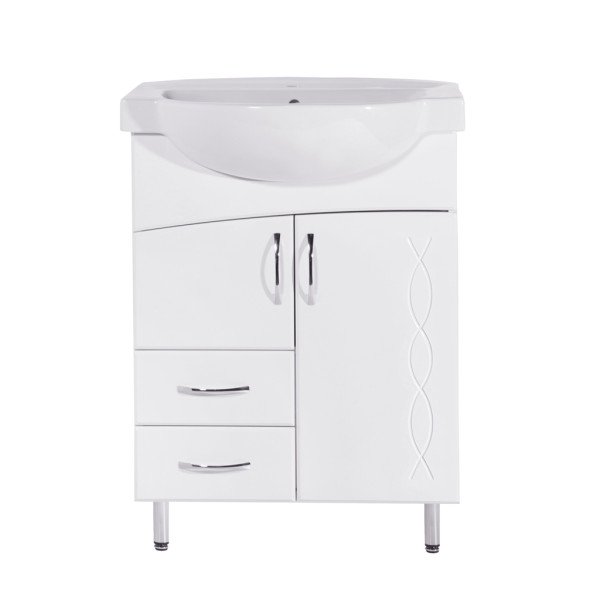 Тумба под раковину Vivia Юджин Д2Ш2 65х32 см комбинируется с раковиной Акцент 65 МДФ/ДСП белый А0020178