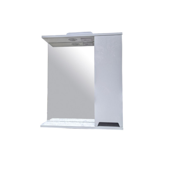 Шафка для ванної Vivia Амалія 80 R з дзеркалом 80х18 см права з підсвічуванням МДФ/ДСП біла А0033294