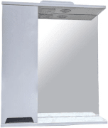 Шкафчик для ванной Vivia Амалия 80 L с зеркалом 80х18 см левый с подсветкой МДФ/ДСП белый А0033295