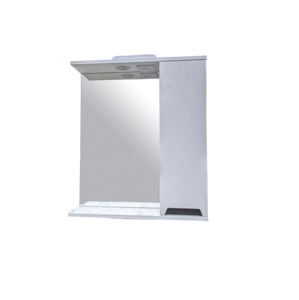 Шафка для ванної Vivia Амалія 60 R з дзеркалом 60х18 см права з підсвічуванням МДФ/ДСП біла А0033288