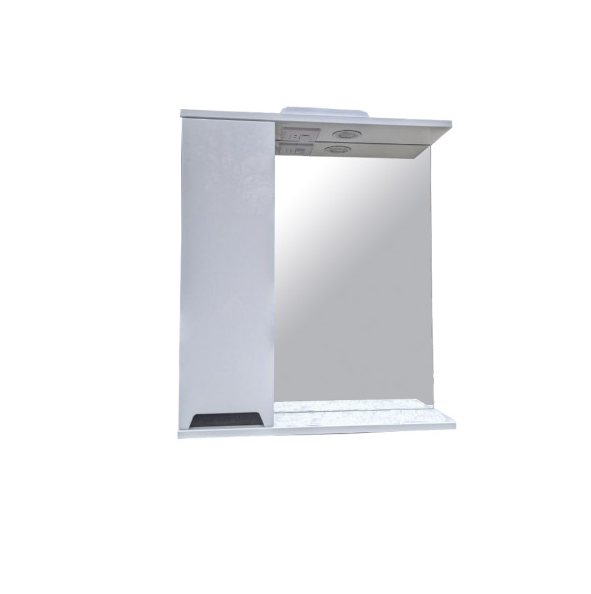 Шафка для ванної Vivia Амалія 60 L з дзеркалом 60х18 см ліва з підсвічуванням МДФ/ДСП біла А0033289