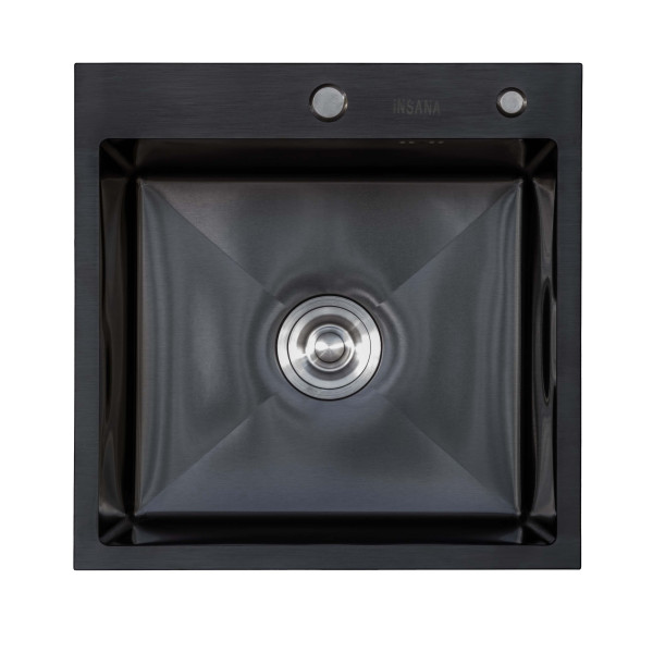 Мийка для кухні Insana Extor 50х50 з переливом нержавіюча сталь чорний А0056971
