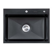 Мойка для кухни Insana Extor 58х43 с переливом нержавеющая сталь черный А0056972