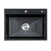 Мойка для кухни Insana Extor 60х45 с переливом нержавеющая сталь черный А0056973