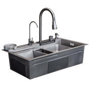 Мойка для кухни Insana Bakai 75х46 см с переливом нержавеющая сталь grey gun А0056980