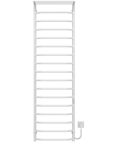 Электрический полотенцесушитель Deffi Трапеция с полкой П17 500х1800 правое подключение WD03 белый C.TP.180.50.17.E.W.R.3