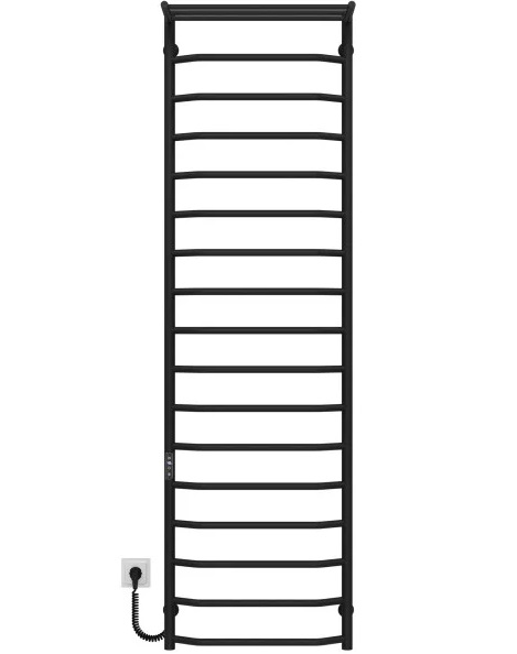 Электрический полотенцесушитель Deffi Трапеция с полкой П17 500х1800 левое подключение JD03 черный C.TP.180.50.17.E.B.L.1