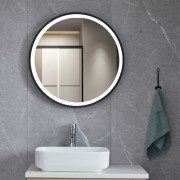 Зеркало в ванную комнату Vivia LED Black 60х60 см с подсветкой алюминий черный А0047431