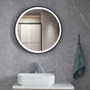 Дзеркало у ванній кімнаті Vivia LED Black 60х60 см з підсвічуванням алюміній чорний А0047431