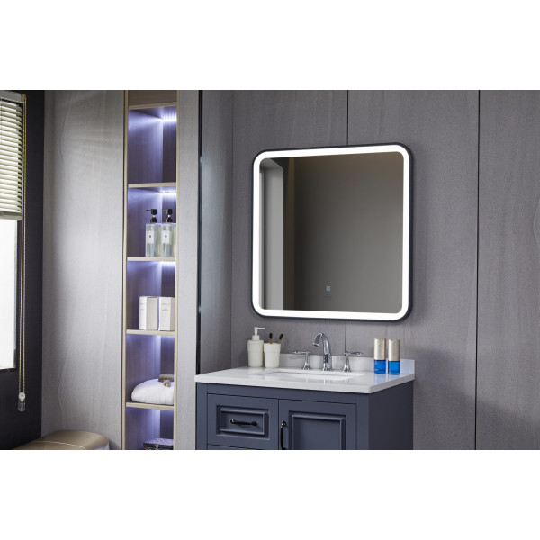 Зеркало в ванную комнату Vivia LED 282 В 60х60 см с подсветкой черный А0053339