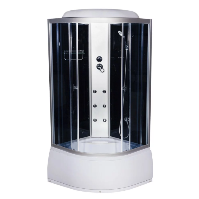 Гидромассажный бокс Vivia Eco 96 CH 100х100 профиль сатин/тонированное стекло А0015540