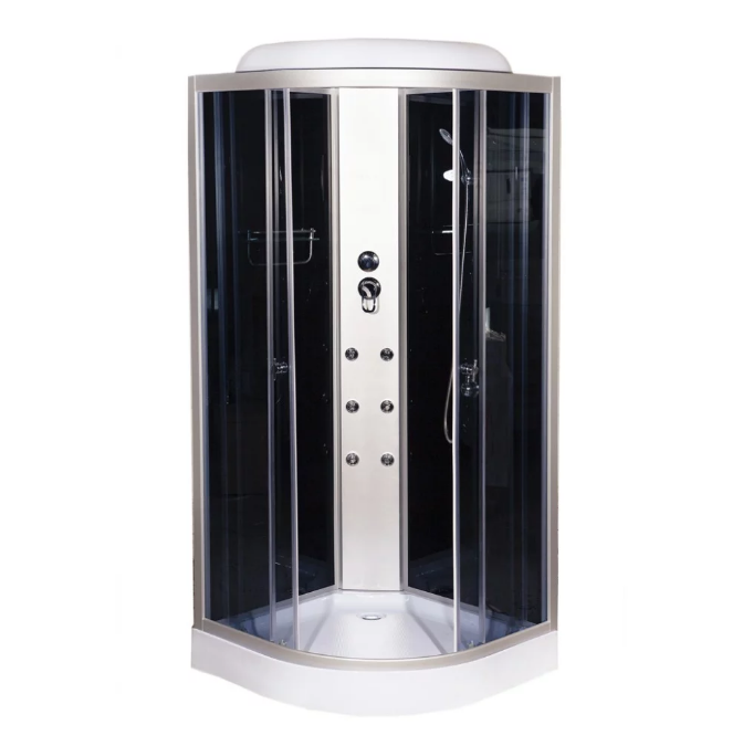 Гидромассажный бокс Vivia Eco 62 CH 100х100 профиль сатин/тонированное стекло А0016966