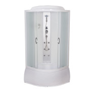 Гидромассажный бокс Vivia Eco 96 W CH 100х100 профиль белый/матовое стекло А0042052