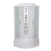 Гидромассажный бокс Vivia Eco 96 W CH 100х100 профиль белый/матовое стекло А0042052