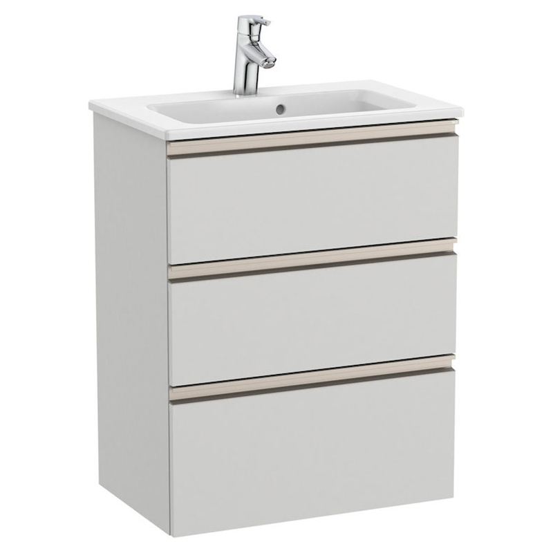 Тумба с раковиной Roca GAP Unik 60,5x38 см ДСП серый A851498447