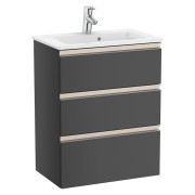 Тумба с раковиной Roca GAP Unik 60,5x38 см ДСП антрацит глянец A851498153