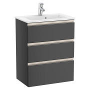 Тумба с раковиной Roca GAP Unik 60,5x38 см ДСП антрацит глянец A851498153