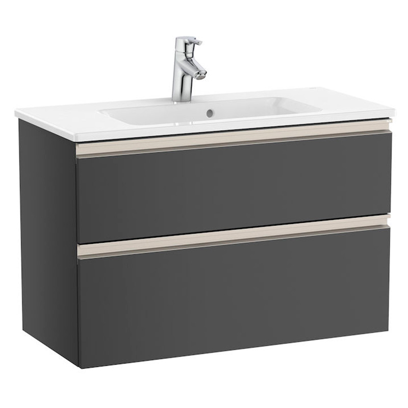 Тумба з раковиною Roca GAP Unik 80,5x38 см ДСП антрацит глянець A851497153