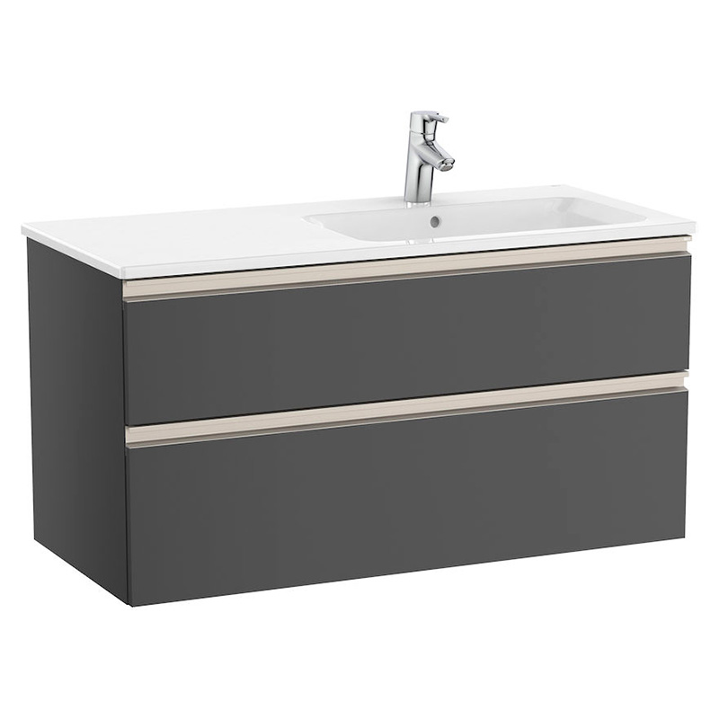 Тумба с раковиной Roca GAP Unik 100x46 см ДСП антрацит глянец A851482153