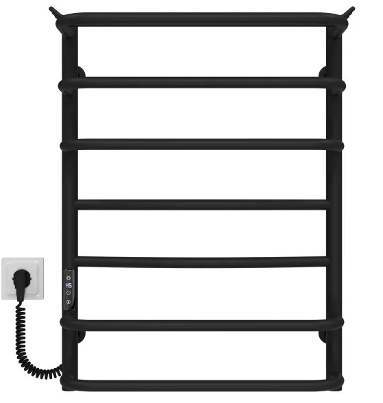 Електрична сушарка для рушників Deffi Юність П7 400х700 ліве підключення JD03 чорний C.YU.70.40.7.E.B.L.1