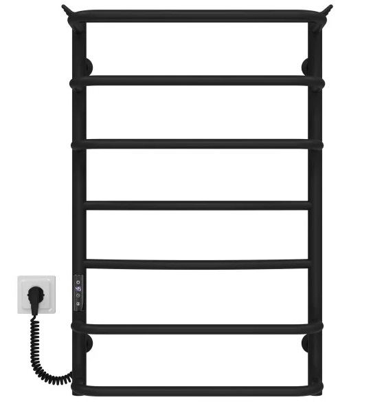 Електрична сушарка для рушників Deffi Юність П7 400х800 ліве підключення JD03 чорний C.YU.80.40.7.E.B.L.1