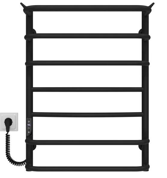 Електрична сушарка для рушників Deffi Юність П7 500х700 ліве підключення JD03 чорний C.YU.70.50.7.E.B.L.1